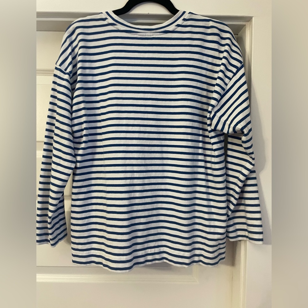 AYR Navy and White Striped Top